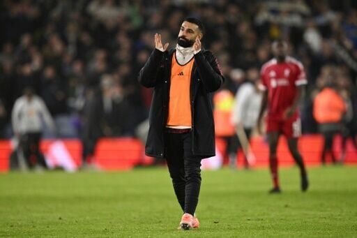 Mohamed Salah applauded the Liverpool fans after he was an unused substitute against Leeds United