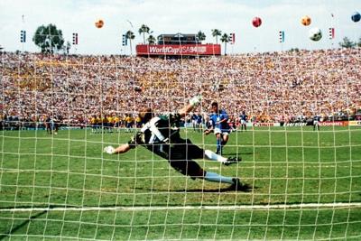 Italian forward Roberto Baggio misses during the 1994 World Cup final, but the tournament itself was a hit.