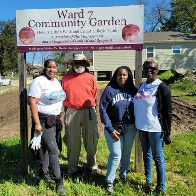 Volunteers in Selma plant community garden in Ward 7