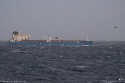 France's military released a photo of the tanker they said they had boarded