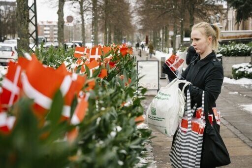 Danish flags were placed in front of the US embassy in Copenhagen after US President Donald Trump downplayed the role of NATO troops in Afghanistan