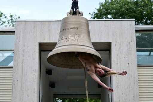 A dancer performs in the “Seaworld Venice” by Austrian artist and Coreographer Florentina Holzinger in the Austrian Pavilion during the pre-opening press view of the 61st Venice Art Biennale in Venice on May 5, 2026.