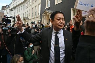 Ousted Myanmar envoy charged with trespass in London residence row