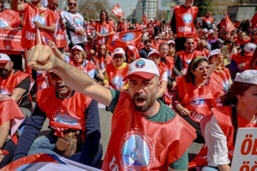 Some 3,500 teachers gathered in the capital Ankara to call for the education minister to quit