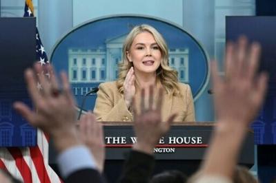 White House Press Secretary Karoline Leavitt takes questions from reporters