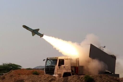 This handout photo released by Iran's Islamic Revolutionary Guards Corps's official website Sepanews shows a rocket being fired during a military exercise by the Guards and and the navy in the Strait of Hormuz