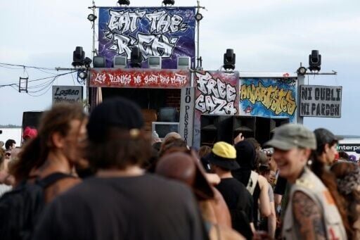 Thumping techno music echoed across a vast firing range near the central French town of Bourges