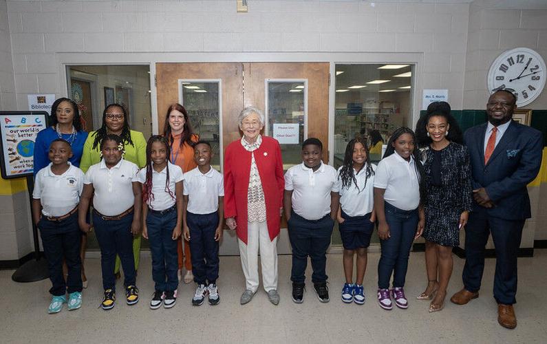 Gov Kay Ivey with students, teachers at ABC Elementary in Alberta