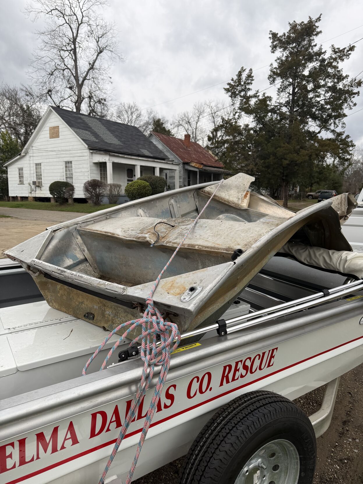 Damaged mission boater's boat
