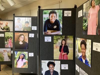 Library display features children available for adoption