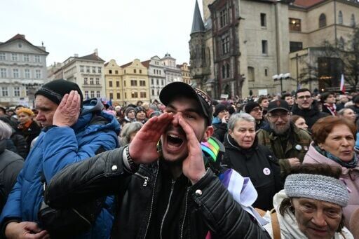 Thousands rallied against Babis on the 36th anniversary of the 1989 Velvet Revolution last month