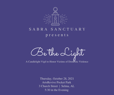 Sabra Sanctuary to hold 'Be the Light' vigil for domestic abuse victims on Thursday