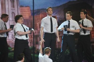 On Broadway, the parody musical 'The Book of Mormon,' named after a religious text, has been a hit since 2011