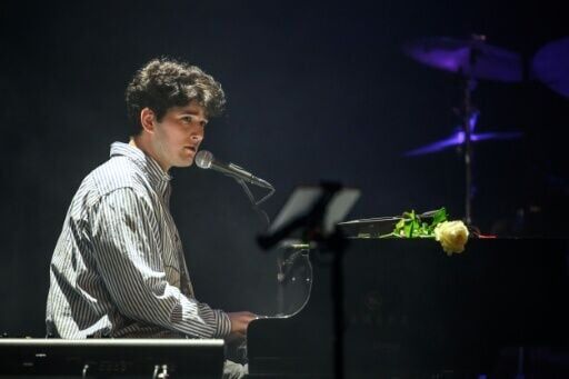 Swiss singer Gjon's Tears performed during the tribute concert