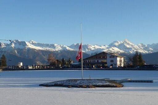 The Swiss flag is flying at half-mast in Crans-Montana