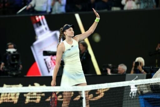 Kazakhstan's Elena Rybakina celebrates