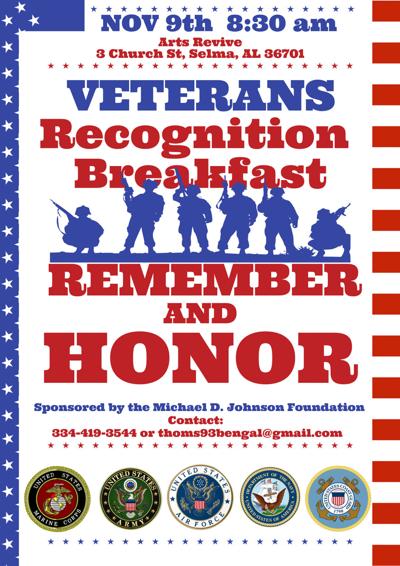 Veterans Recognition Breakfast to be held next week at Arts Revive