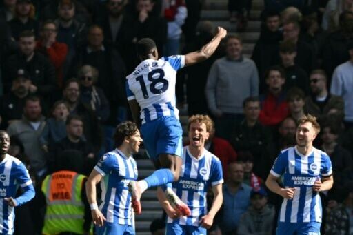 Brighton forward Danny Welbeck scored twice against Liverpool