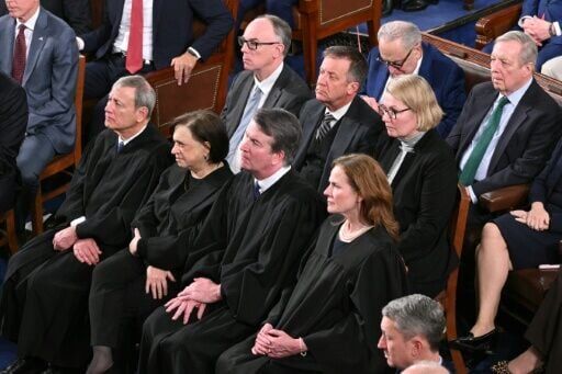 The speech made uncomfortable listening for several of the Supreme Court justices who recently ruled to declare President Donald Trump's tariffs policy -- something he called 'very unfortunate'