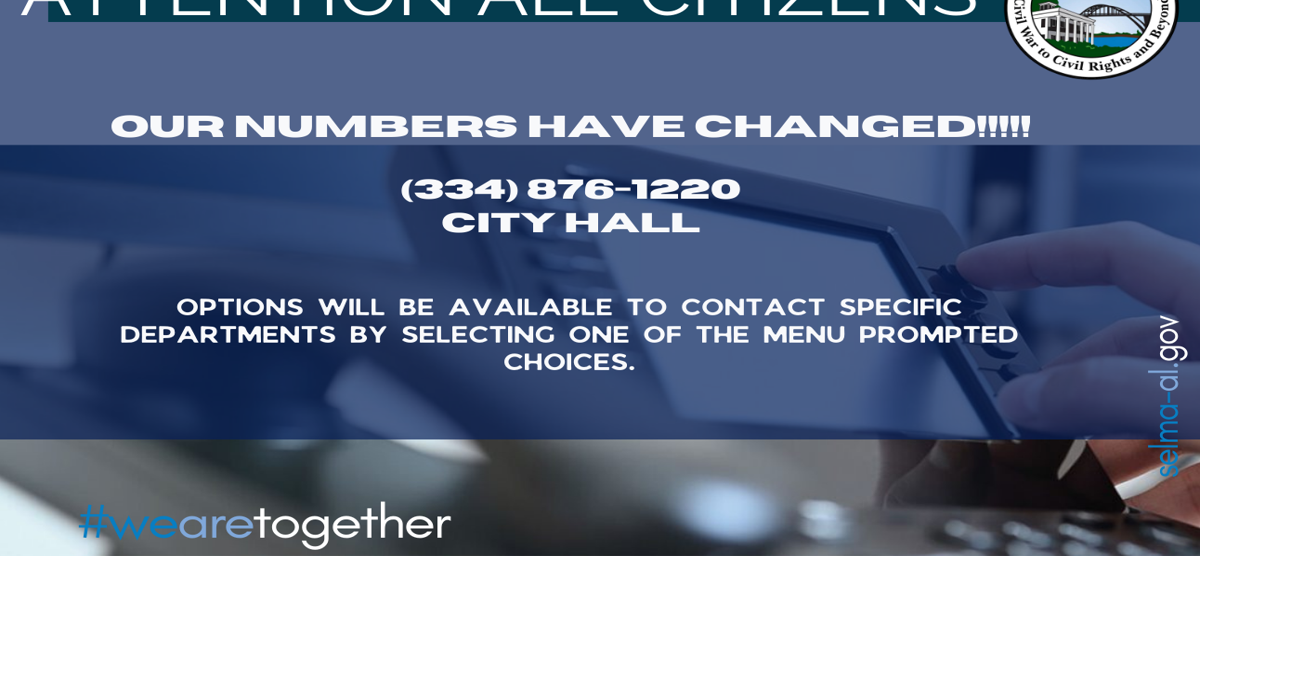 Selma City Hall number changes | | blackbeltnewsnetwork.com