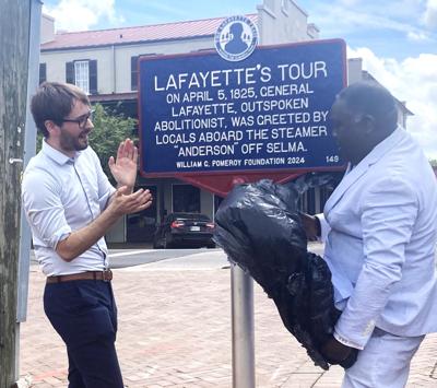 Marker erected in Selma to commemorate visit by Lafayette