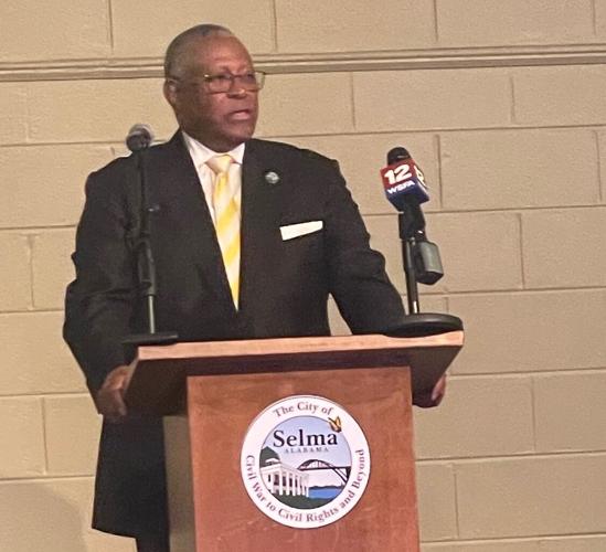 James Perkins gives a state of the city address