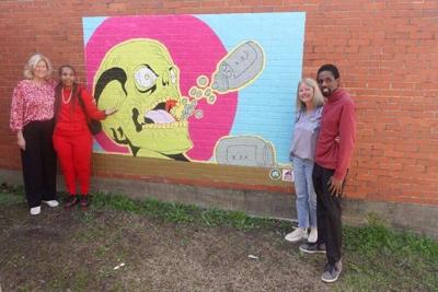 Students, organizations team up to paint murals  with drug-free message at four area schools 