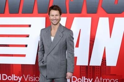 US actor Glen Powell attends the New York premiere of Paramount's 'The Running Man'