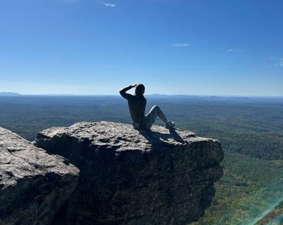 Woman on rock at Cheaha State Park