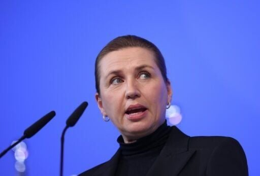 Denmark's Prime Minister Mette Frederiksen speaks at the press conference of the North Sea Summit