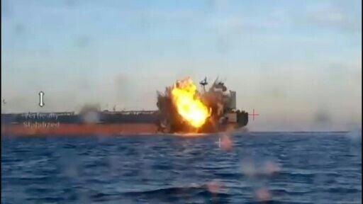 Ukraine secret service images appear to show naval drones attacking Black Sea tankers