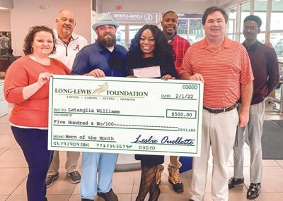 January Long-Lewis Hero of the Month Award presented to Latanglia Williams