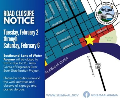Part of Water Avenue downtown closed to traffic this week for riverbank repair project