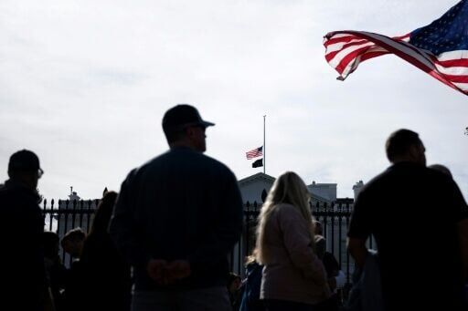 Flags above the White House and other federal buildings flew at half staff after the death of former US vice president Dick Cheney
