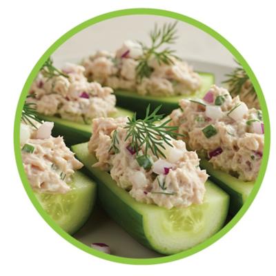 Tuna salad on cucumber