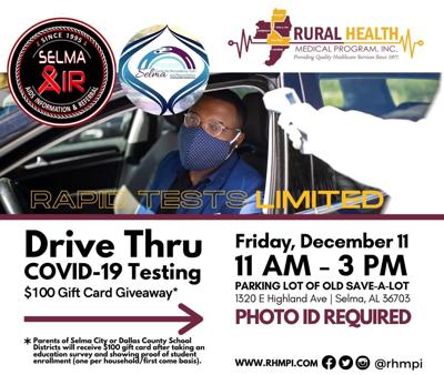 Free COVID tests, gift cards for Selma, Dallas County school parents at event Friday