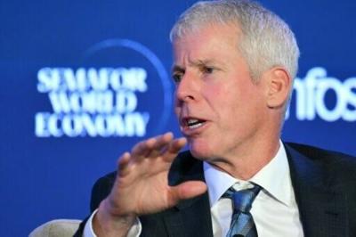 US Energy Secretary Chris Wright, pictured at a speaking event in Washington on April 13 2026, acknowledged that he was "speculating"