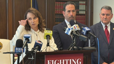Louisiana Attorney General Liz Murrill at a fraud announcement