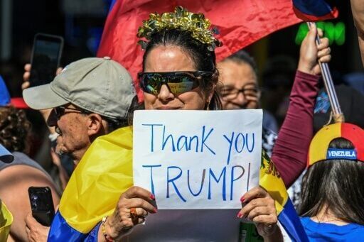 People welcome news of the capture of Venezuelan President Nicolas Maduro in Doral, Florida