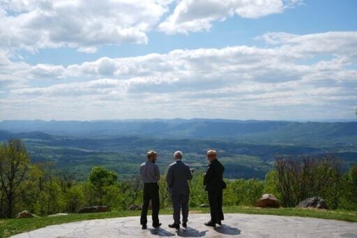 King Charles enjoys the vista at Shenandoah National Park