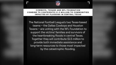 Cowboys, Texans, NFL donate $1.5 million to flood relief efforts