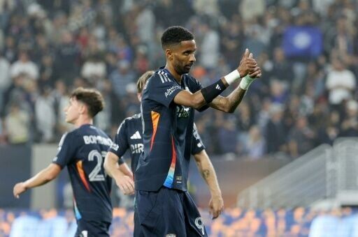Amahl Pellegrino of San Diego FC celebrates after scoring a goal in a series-clinching victory over Portland Timbers in the first round of the MLS Cup playoffs