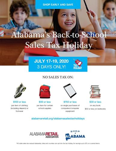 Alabama Back-to-School Sales Tax Holiday begins today
