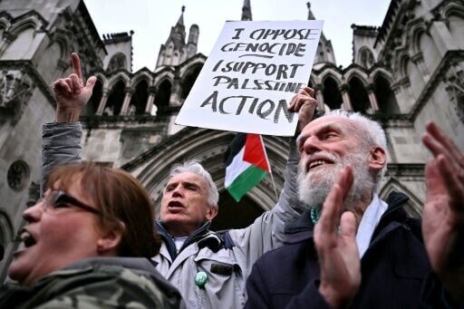 Protestors cheered after the High Court in London ruled against the UK ban on the Palestine Action group