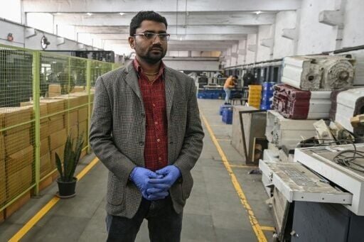 Devesh Tiwari, operations manager at 'Ecowork' an e-waste recycling facility in Ghaziabad, India