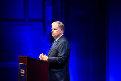 Doug Jones at rally