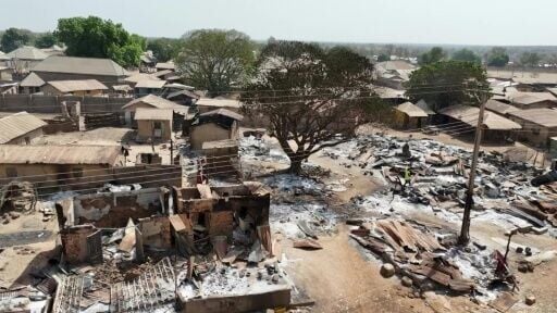 Burned homes, shops, in aftermath of deadly attack in Nigeria