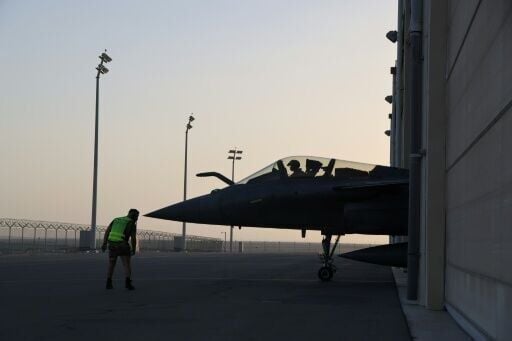 A Rafale jet takes off for an exercise at the UAE's Al-Dhafra airbase