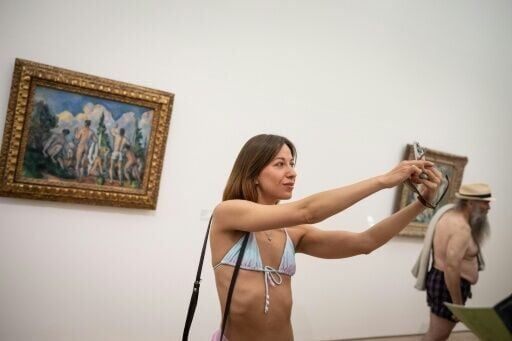 The 'Bathers' series by Paul Cezanne depicts nude figures integrated into nature