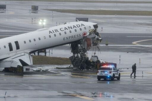 The Air Canada plane collided with a fire truck at LaGuardia Airport in New York